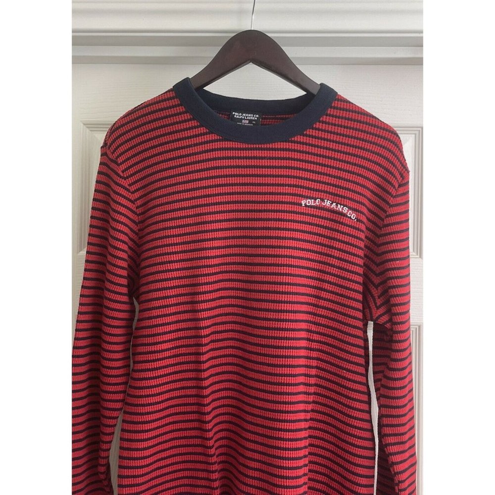 Polo Jeans Co. Ralph Lauren Red & Blue XL Long Sleeve Shirt 100% Cotton